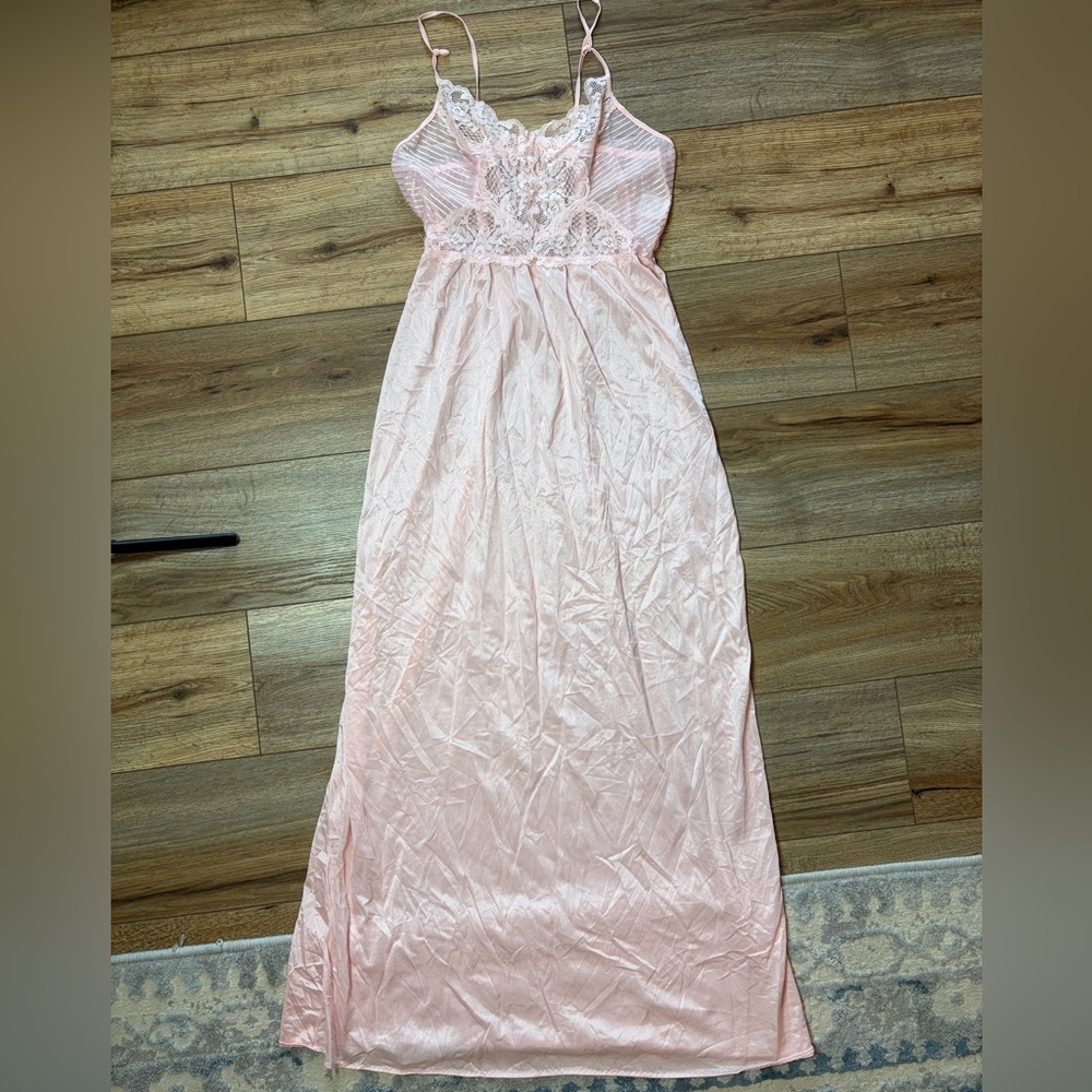 vintage long Victorian romantic whimsical nightgown lace slip by Undercover Wear - Picture 4 of 12
